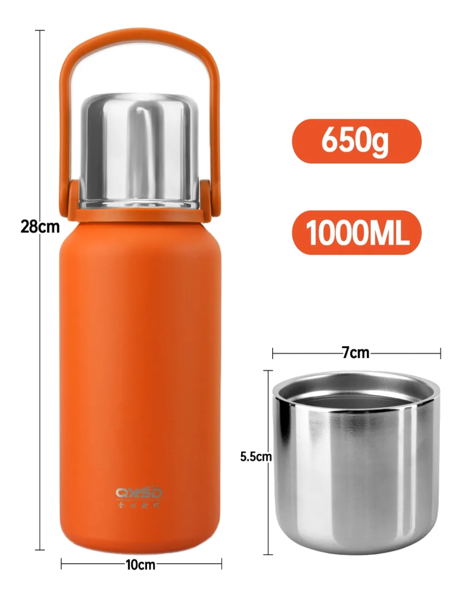 Foto 4 | Termo De Acero Portátil 1000ml + Gratis Termo Güish De Regalo