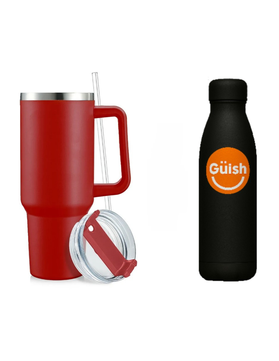 Foto 2 pulgar | Vaso Térmico De 40oz Acero Inoxidable Rojo + Gratis Termo Güish De Regalo