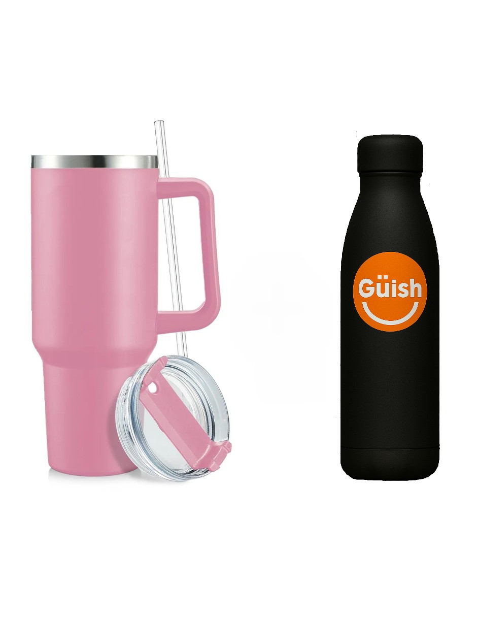 Foto 1 | Vaso Térmico De 40oz Acero Inoxidable Rosa + Gratis Termo Güish De Regalo