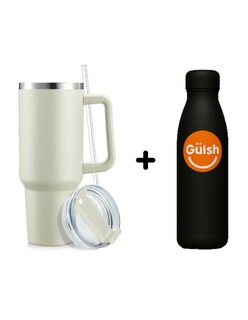 Foto 1 | Vaso Térmico De 40oz Acero Inoxidable Crema + Gratis Termo Güish De Regalo