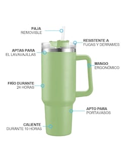 Foto 4 | Vaso Térmico De 40oz Acero Inoxidable Verde Claro + Gratis Termo Güish De Regalo