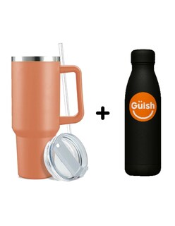 Foto 1 | Vaso Térmico De 40oz Acero Inoxidable Naranja + Gratis Termo Güish De Regalo