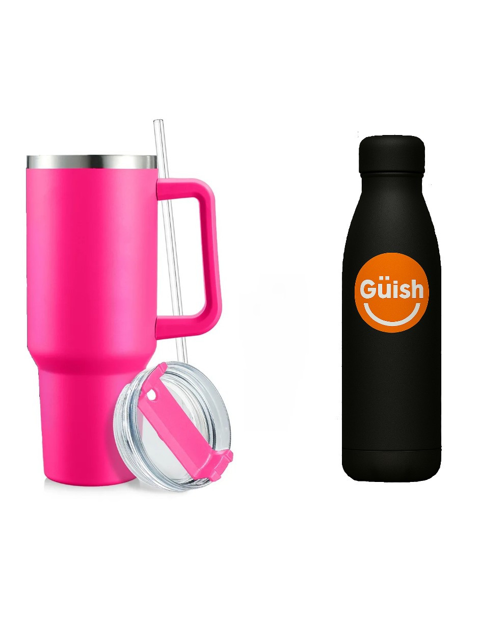 Foto 2 pulgar | Vaso Térmico De 40oz Acero Inoxidable Rosa Oscuro + Gratis Termo Güish De Regalo