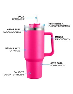 Foto 4 | Vaso Térmico De 40oz Acero Inoxidable Rosa Oscuro + Gratis Termo Güish De Regalo