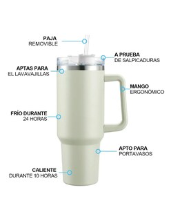 Foto 4 | Vaso Térmico De 40oz Acero Inoxidable Blanco + Gratis Termo Güish De Regalo