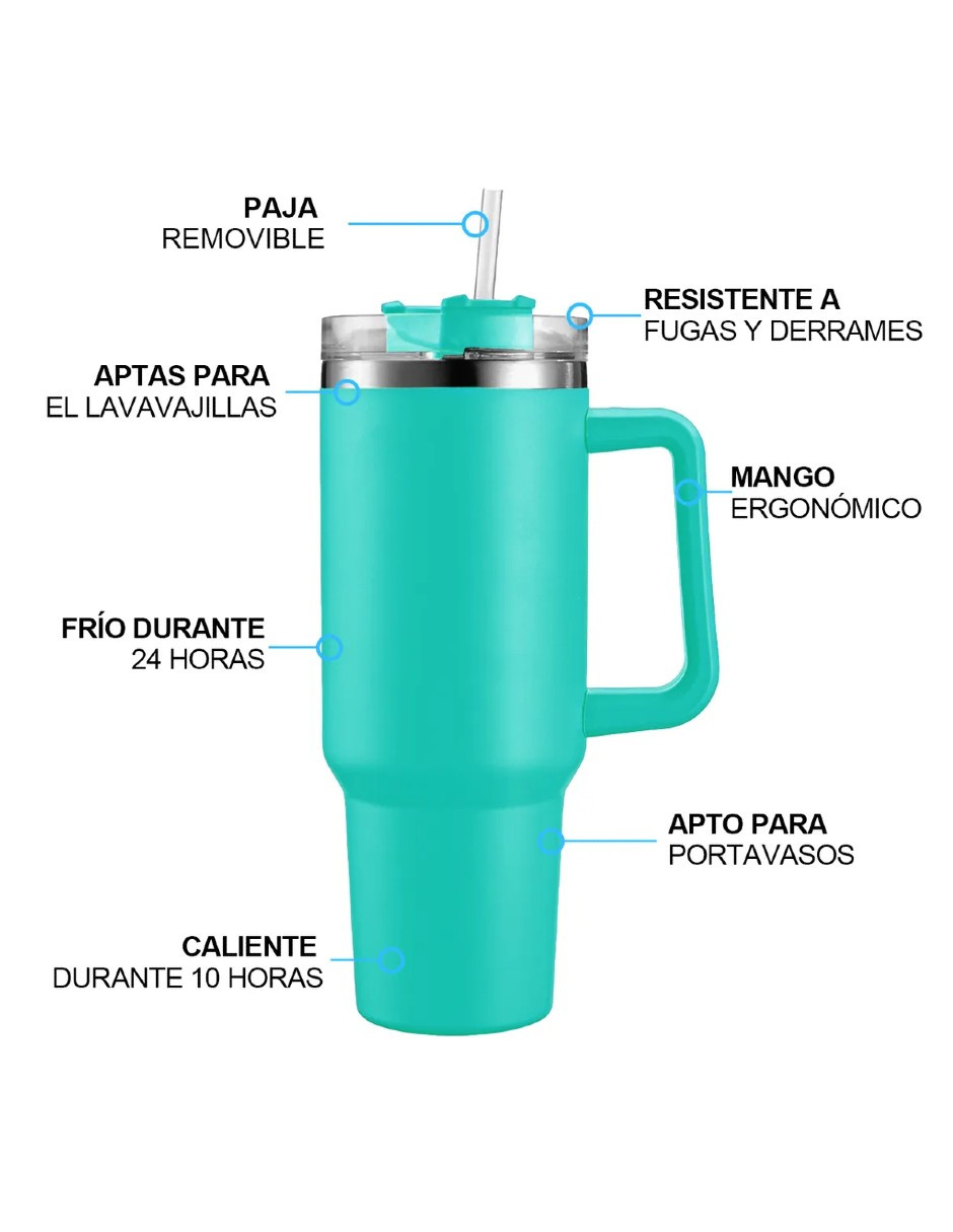 Foto 5 pulgar | Vaso Térmico De 40oz Acero Inoxidable Verde 2.0 + Gratis Termo Güish De Regalo