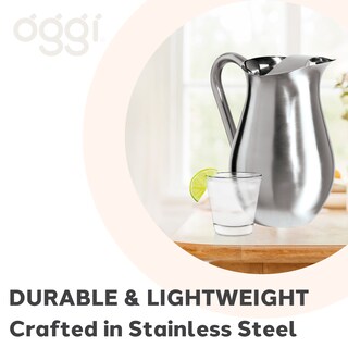 Foto 5 | Pitcher Oggi De Agua De Acero Inoxidable Con Protector De Hielo, 2 Litros Y 68 Onzas - Venta Internacional.