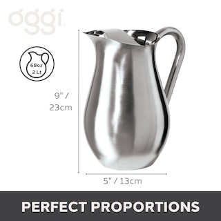 Foto 6 | Pitcher Oggi De Agua De Acero Inoxidable Con Protector De Hielo, 2 Litros Y 68 Onzas - Venta Internacional.