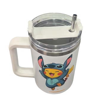 Foto 2 | Termo De Acero Inoxidable Color Blanco Pikachu 40 Oz