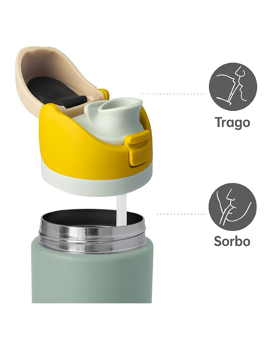 Foto 5 pulgar | Termo De Acero Inoxidable Dos Maneras De Beber + Gratis Termo Güish De Regalo