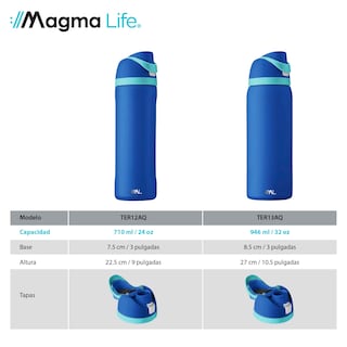 Foto 8 | Magma Life Termo Acero Inoxidable 946ml(32oz), Material Seguro Y Resistente, Tapa Con Botón Y Cerradura, Asa Integrada