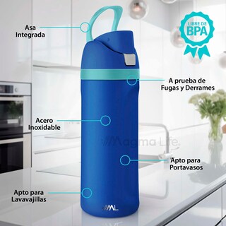 Foto 2 | Magma Life Termo Acero Inoxidable 710ml(24oz), Material Seguro Y Resistente, Tapa Con Botón Y Cerradura, Asa Integrada