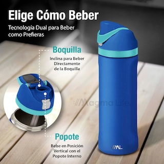 Foto 4 | Magma Life Termo Acero Inoxidable 710ml(24oz), Material Seguro Y Resistente, Tapa Con Botón Y Cerradura, Asa Integrada