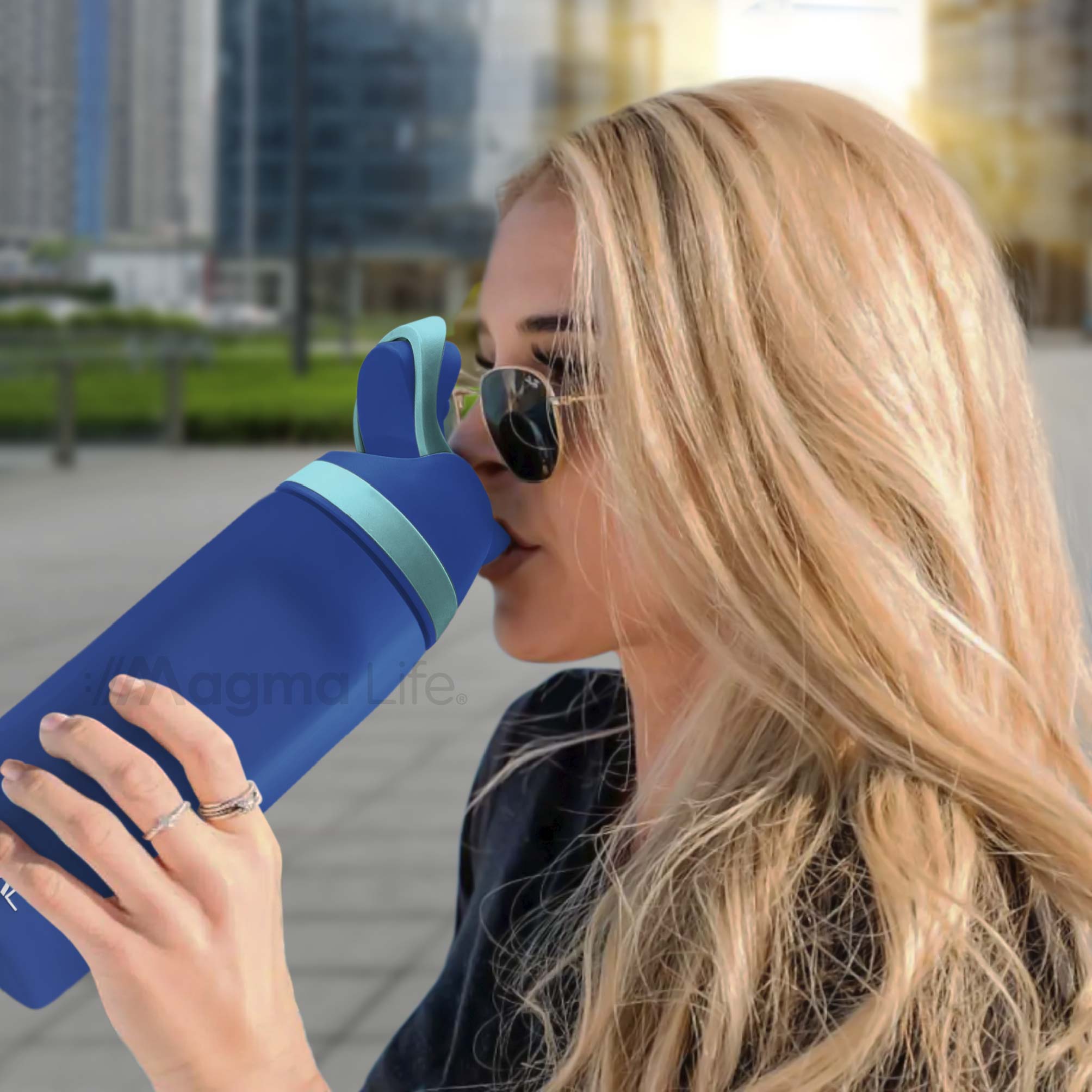 Foto 5 | Magma Life Termo Acero Inoxidable 710ml(24oz), Material Seguro Y Resistente, Tapa Con Botón Y Cerradura, Asa Integrada