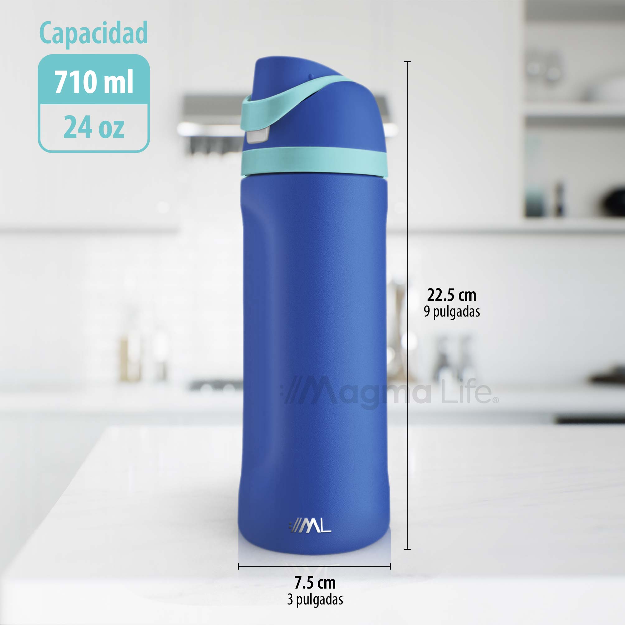 Foto 8 pulgar | Magma Life Termo Acero Inoxidable 710ml(24oz), Material Seguro Y Resistente, Tapa Con Botón Y Cerradura, Asa Integrada