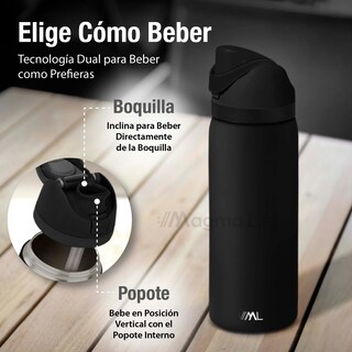 Foto 4 | Magma Life Termo Acero Inoxidable 946ml(32oz), Material Seguro Y Resistente, Tapa Con Botón Y Cerradura, Asa Integrada