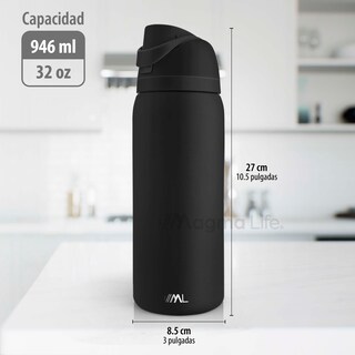 Foto 7 | Magma Life Termo Acero Inoxidable 946ml(32oz), Material Seguro Y Resistente, Tapa Con Botón Y Cerradura, Asa Integrada