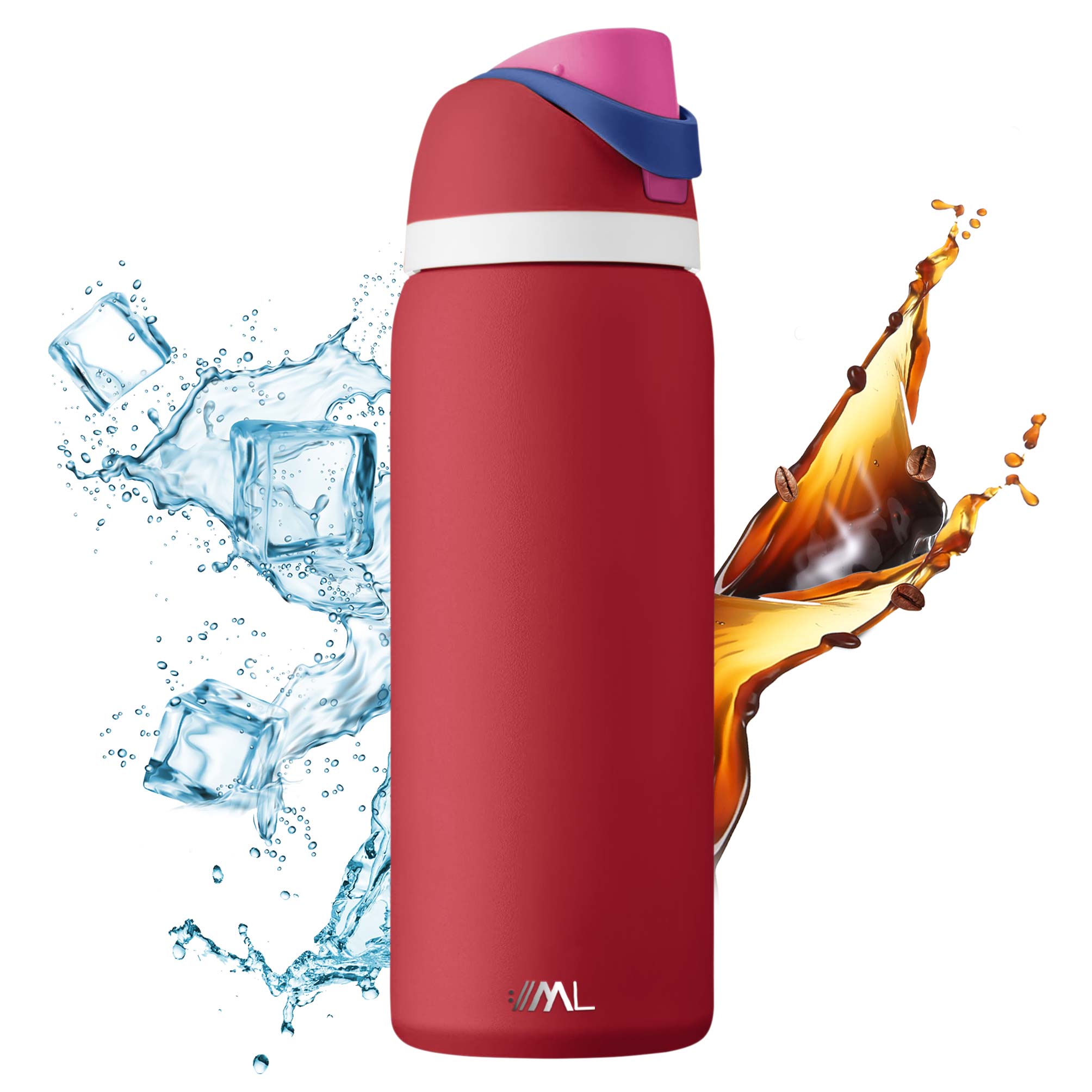 Magma Life Termo Acero Inoxidable 946ml(32oz), Material Seguro Y Resistente, Tapa Con Botón Y Cerradura, Asa Integrada