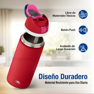 Foto 3 | Magma Life Termo Acero Inoxidable 946ml(32oz), Material Seguro Y Resistente, Tapa Con Botón Y Cerradura, Asa Integrada