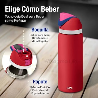 Foto 4 | Magma Life Termo Acero Inoxidable 946ml(32oz), Material Seguro Y Resistente, Tapa Con Botón Y Cerradura, Asa Integrada