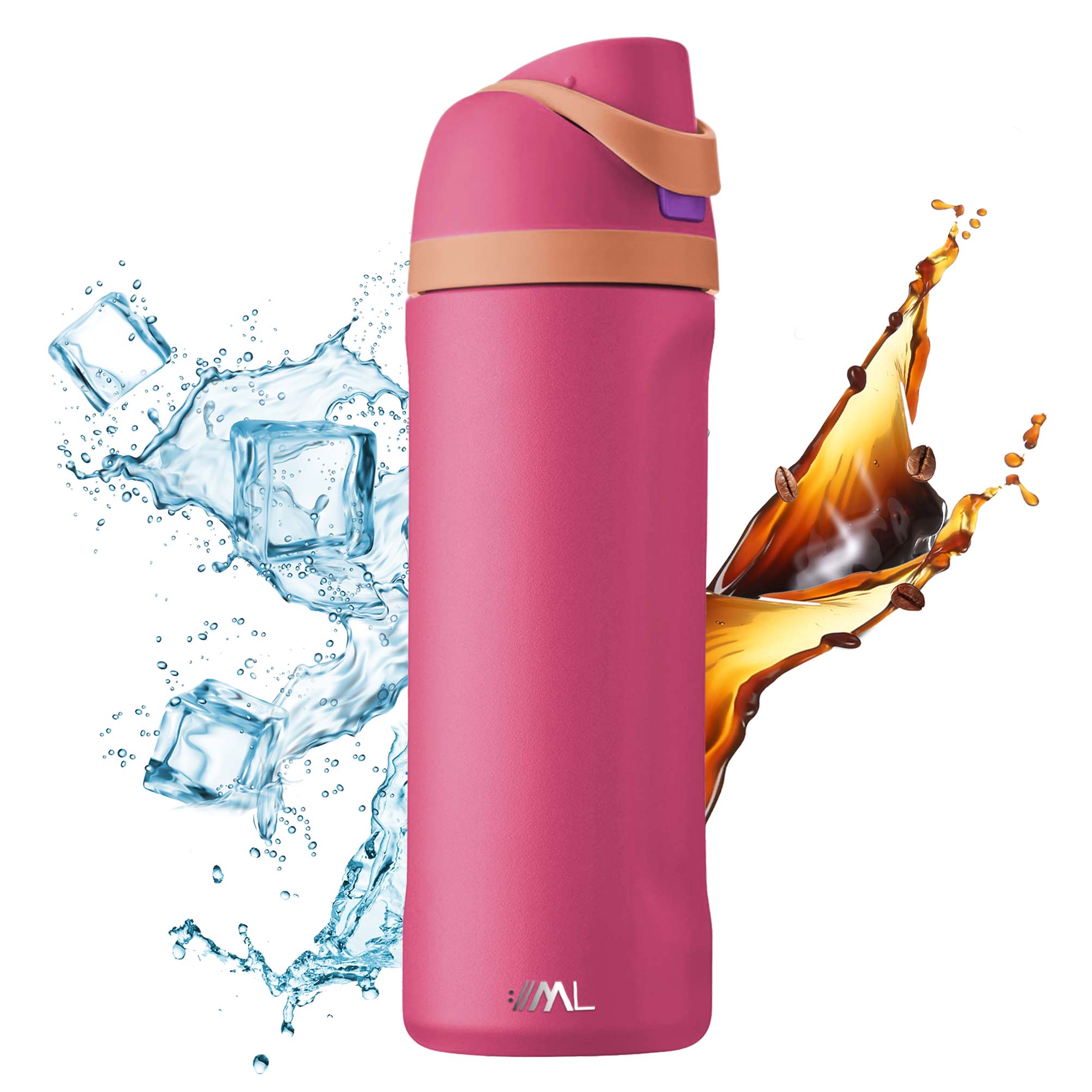Foto 2 pulgar | Magma Life Termo Acero Inoxidable 710ml(24oz), Material Seguro Y Resistente, Tapa Con Botón Y Cerradura, Asa Integrada