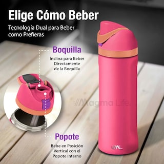 Foto 4 | Magma Life Termo Acero Inoxidable 710ml(24oz), Material Seguro Y Resistente, Tapa Con Botón Y Cerradura, Asa Integrada