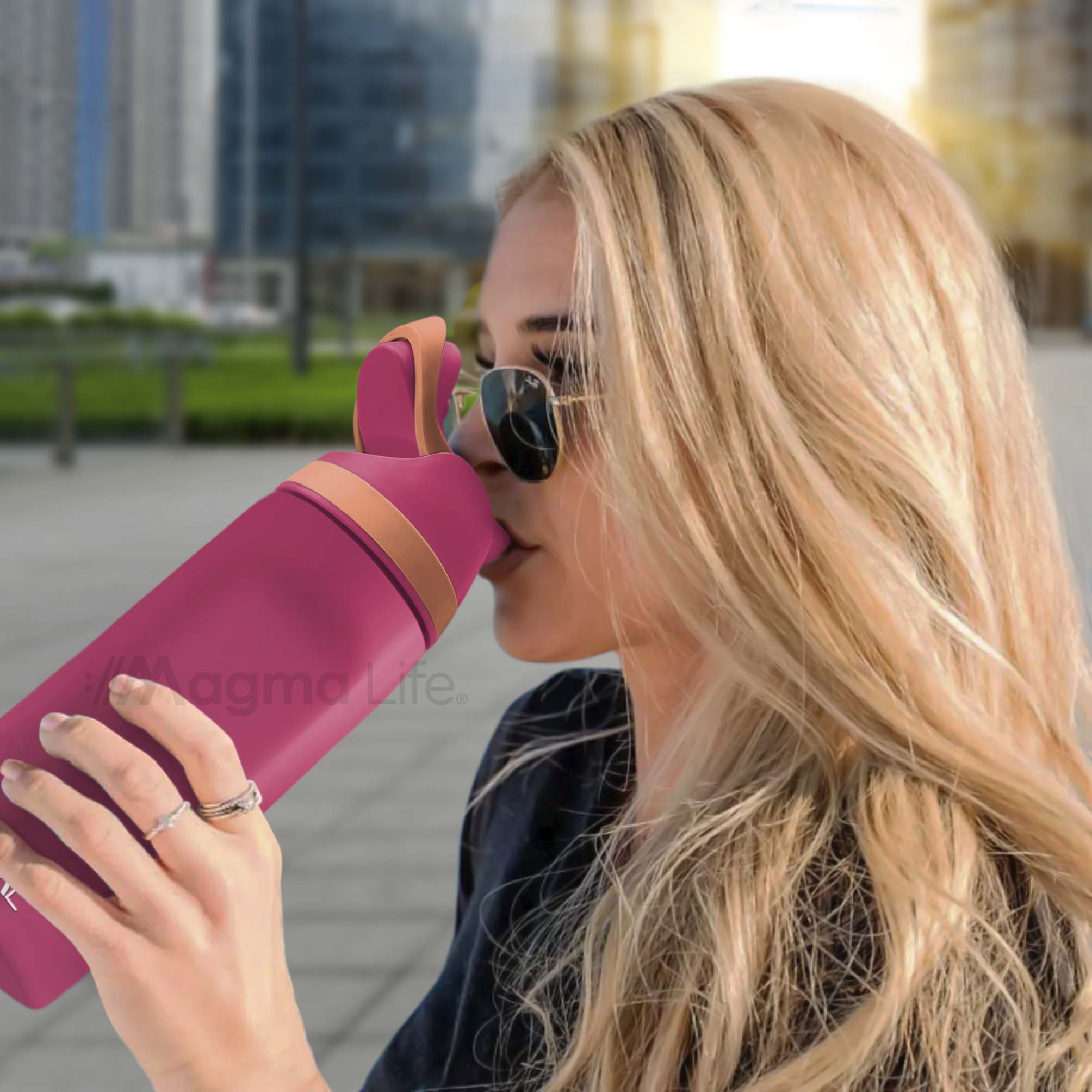 Foto 5 | Magma Life Termo Acero Inoxidable 710ml(24oz), Material Seguro Y Resistente, Tapa Con Botón Y Cerradura, Asa Integrada