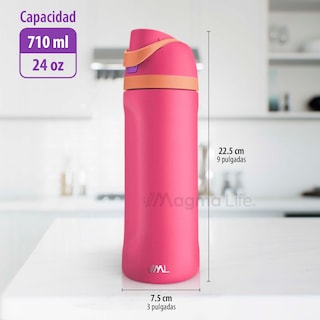 Foto 7 | Magma Life Termo Acero Inoxidable 710ml(24oz), Material Seguro Y Resistente, Tapa Con Botón Y Cerradura, Asa Integrada