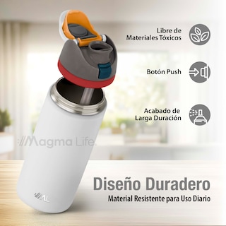 Foto 3 | Magma Life Termo Acero Inoxidable 946ml(32oz), Material Seguro Y Resistente, Tapa Con Botón Y Cerradura, Asa Integrada