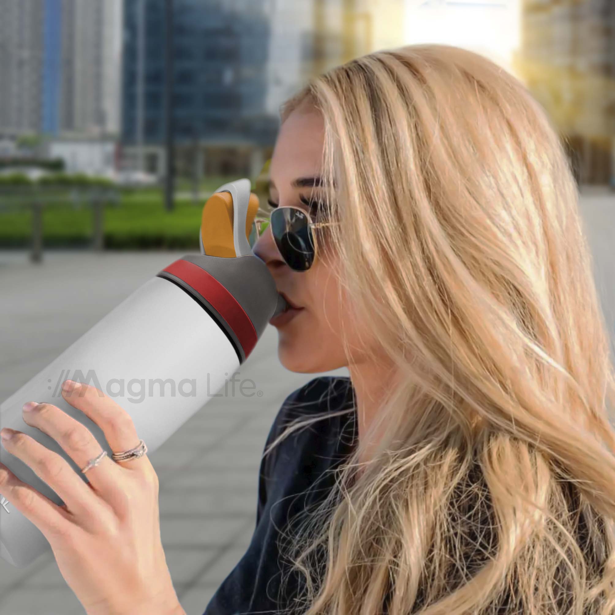 Foto 5 | Magma Life Termo Acero Inoxidable 946ml(32oz), Material Seguro Y Resistente, Tapa Con Botón Y Cerradura, Asa Integrada