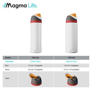Foto 8 | Magma Life Termo Acero Inoxidable 946ml(32oz), Material Seguro Y Resistente, Tapa Con Botón Y Cerradura, Asa Integrada