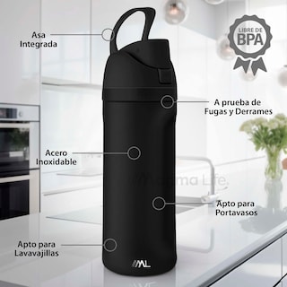 Foto 2 | Magma Life Termo Acero Inoxidable 710ml(24oz), Material Seguro Y Resistente, Tapa Con Botón Y Cerradura, Asa Integrada