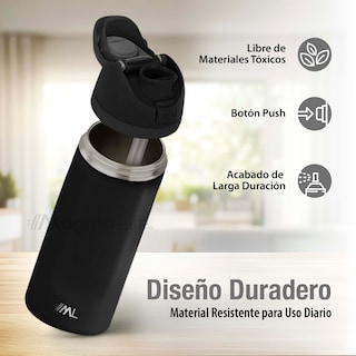 Foto 3 | Magma Life Termo Acero Inoxidable 710ml(24oz), Material Seguro Y Resistente, Tapa Con Botón Y Cerradura, Asa Integrada