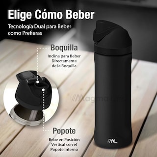 Foto 4 | Magma Life Termo Acero Inoxidable 710ml(24oz), Material Seguro Y Resistente, Tapa Con Botón Y Cerradura, Asa Integrada