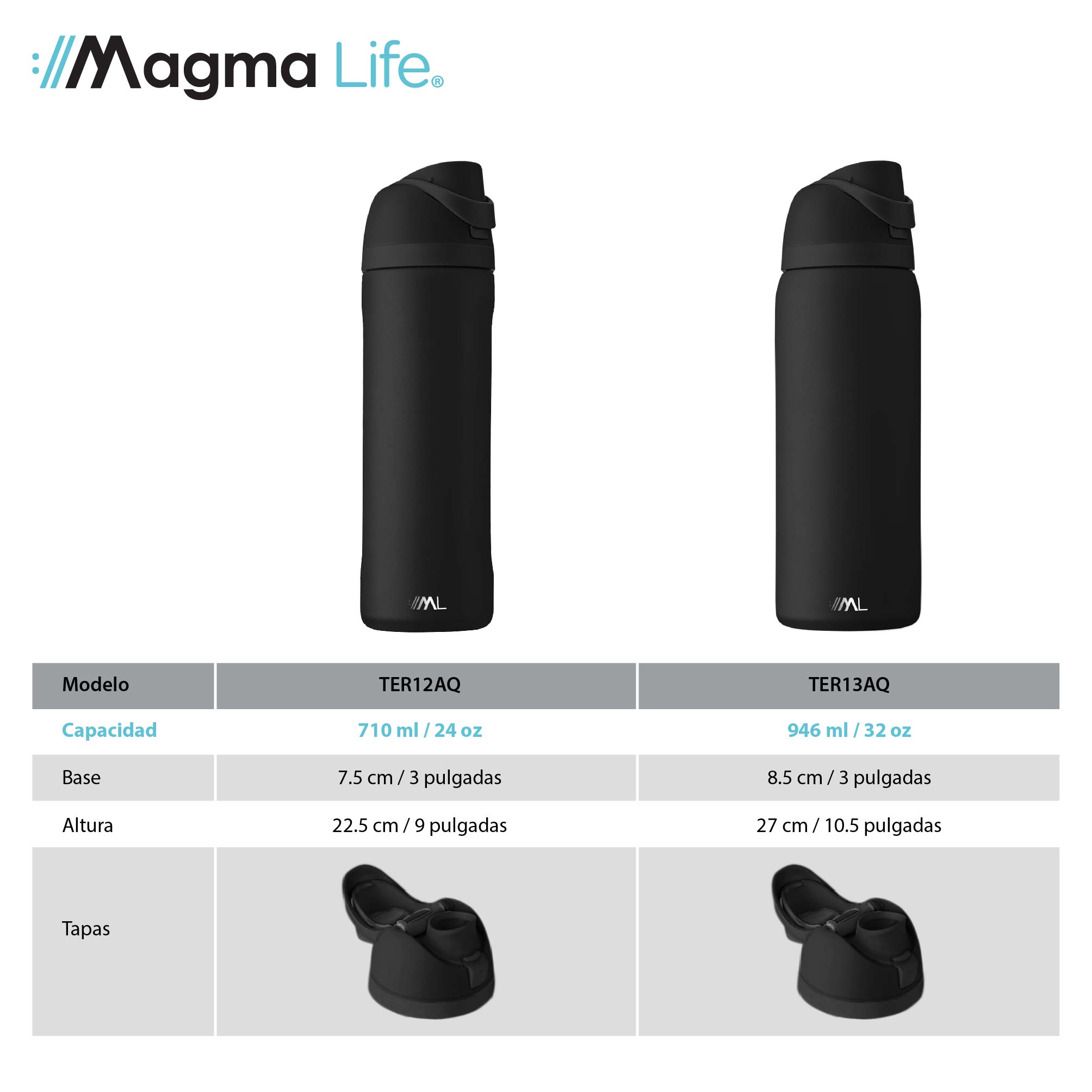 Foto 9 pulgar | Magma Life Termo Acero Inoxidable 710ml(24oz), Material Seguro Y Resistente, Tapa Con Botón Y Cerradura, Asa Integrada