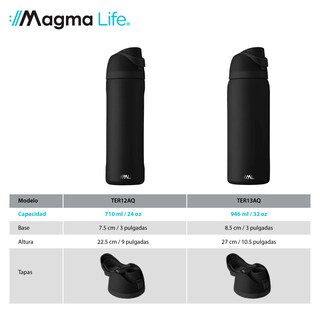 Foto 8 | Magma Life Termo Acero Inoxidable 710ml(24oz), Material Seguro Y Resistente, Tapa Con Botón Y Cerradura, Asa Integrada