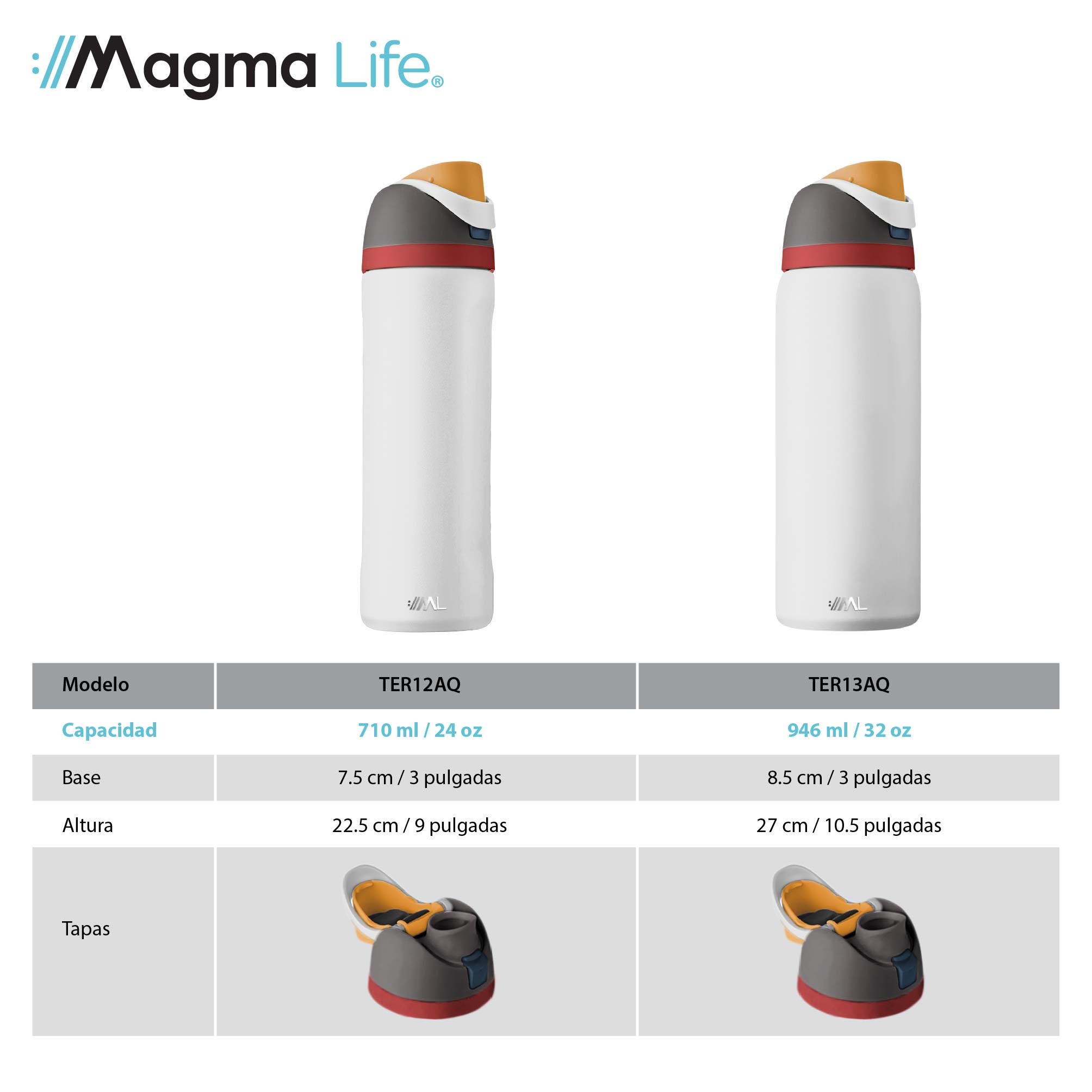 Foto 9 pulgar | Magma Life Termo Acero Inoxidable 710ml(24oz), Material Seguro Y Resistente, Tapa Con Botón Y Cerradura, Asa Integrada