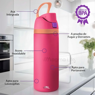 Foto 2 | Magma Life Termo Acero Inoxidable 946ml(32oz), Material Seguro Y Resistente, Tapa Con Botón Y Cerradura, Asa Integrada