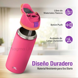Foto 3 | Magma Life Termo Acero Inoxidable 946ml(32oz), Material Seguro Y Resistente, Tapa Con Botón Y Cerradura, Asa Integrada
