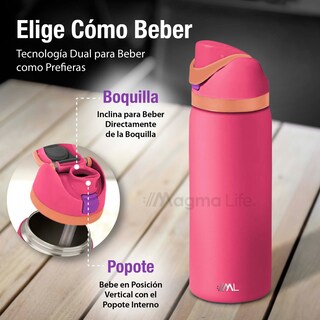 Foto 5 | Magma Life Termo Acero Inoxidable 946ml(32oz), Material Seguro Y Resistente, Tapa Con Botón Y Cerradura, Asa Integrada