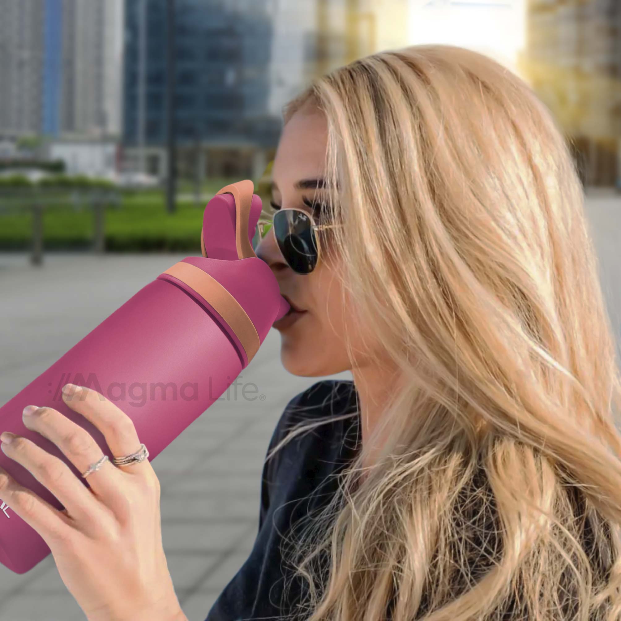 Foto 6 | Magma Life Termo Acero Inoxidable 946ml(32oz), Material Seguro Y Resistente, Tapa Con Botón Y Cerradura, Asa Integrada