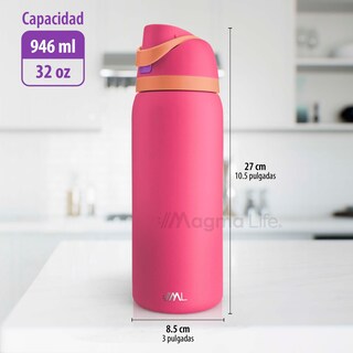 Foto 7 | Magma Life Termo Acero Inoxidable 946ml(32oz), Material Seguro Y Resistente, Tapa Con Botón Y Cerradura, Asa Integrada