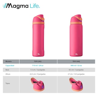 Foto 8 | Magma Life Termo Acero Inoxidable 946ml(32oz), Material Seguro Y Resistente, Tapa Con Botón Y Cerradura, Asa Integrada