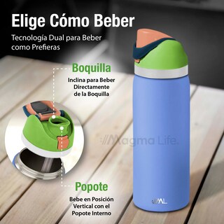Foto 4 | Magma Life Termo Acero Inoxidable 946ml(32oz), Material Seguro Y Resistente, Tapa Con Botón Y Cerradura, Asa Integrada