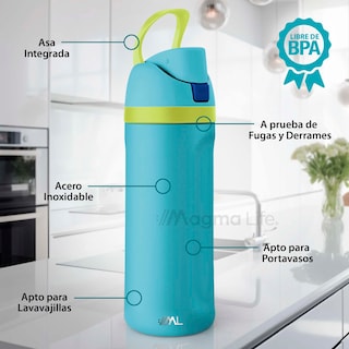 Foto 2 | Magma Life Termo Acero Inoxidable 710ml(24oz), Material Seguro Y Resistente, Tapa Con Botón Y Cerradura, Asa Integrada