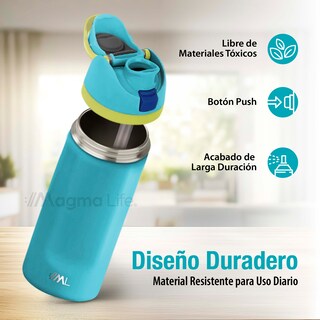 Foto 3 | Magma Life Termo Acero Inoxidable 710ml(24oz), Material Seguro Y Resistente, Tapa Con Botón Y Cerradura, Asa Integrada
