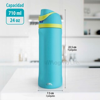 Foto 7 | Magma Life Termo Acero Inoxidable 710ml(24oz), Material Seguro Y Resistente, Tapa Con Botón Y Cerradura, Asa Integrada