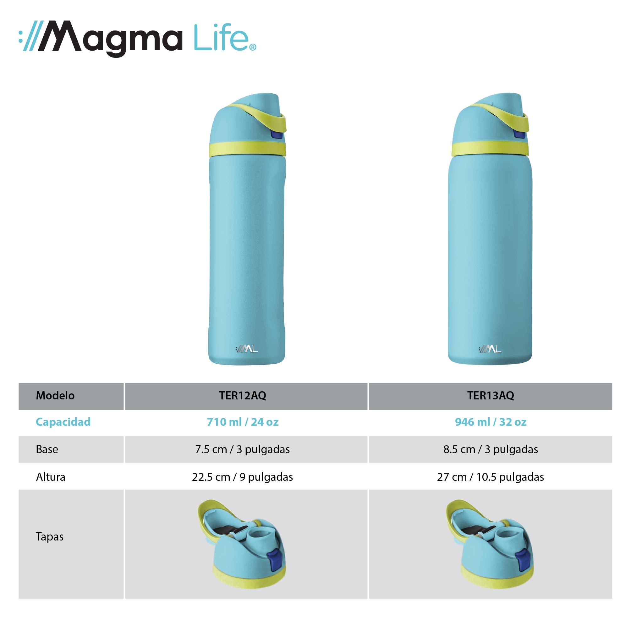 Foto 9 pulgar | Magma Life Termo Acero Inoxidable 710ml(24oz), Material Seguro Y Resistente, Tapa Con Botón Y Cerradura, Asa Integrada