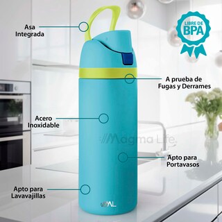 Foto 2 | Magma Life Termo Acero Inoxidable 946ml(32oz), Material Seguro Y Resistente, Tapa Con Botón Y Cerradura, Asa Integrada