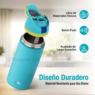 Foto 3 | Magma Life Termo Acero Inoxidable 946ml(32oz), Material Seguro Y Resistente, Tapa Con Botón Y Cerradura, Asa Integrada